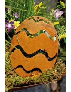 Deko zum Hängen Osterschmuck - Rost Ei mit Streifen, Höhe 8 cm Kleines Deko Osterei aus Metall zum Aufhängen
Ein schönes Ostere 2