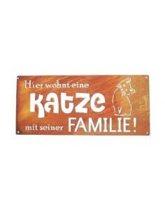 Rostschild - Hier wohnt eine Katze - Höhe 18 cm 
Höhe 18 cm 
Breite 40 cm