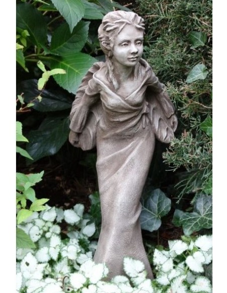 Stein Steinfigur stehende Fee - Violet - Höhe 46 cm 
schöne Steinfigur einer Fee die aus den Büschen spitzelt. Frech 
Höhe 30