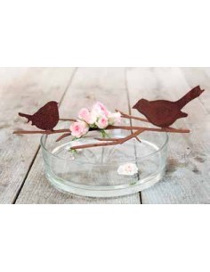 Vogel Deko Vögelchen auf Ast 2er Set  2
