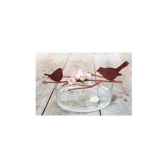 Vogel Deko Vögelchen auf Ast 2er Set 