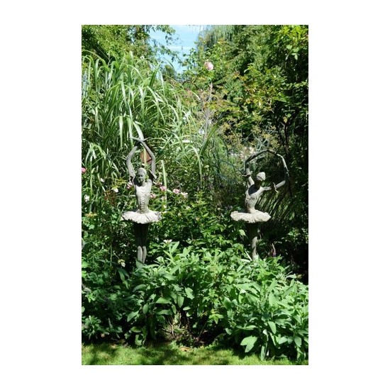 Gartendeko Rost Gusseisen Skulptur - 2er Set Ballerina 
