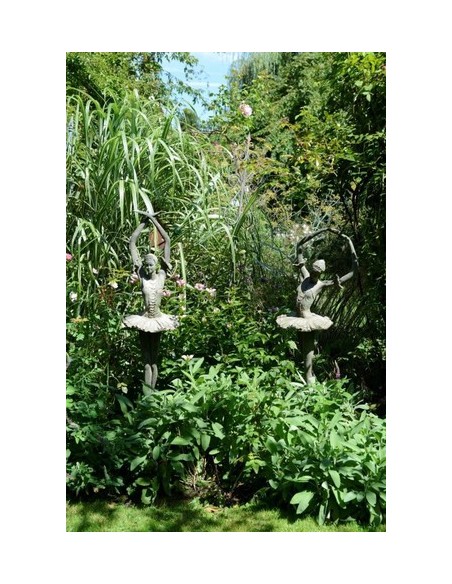 Gartendeko Rost Gusseisen Skulptur - 2er Set Ballerina 
