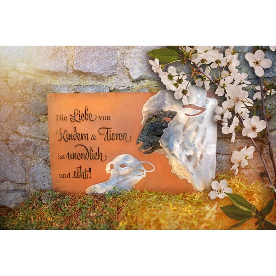 Die Liebe von Kindern & Tieren ist unendlich und echt! Wandbild