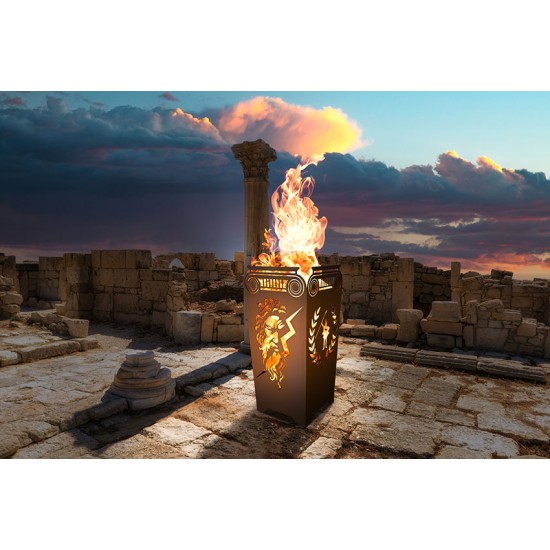 Feuerkorb mit griechischem Motiv - Zeus - Höhe 69 cm
