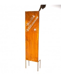 Start Sichtschutz Paravent zum stecken - Herzlich Willkommen - Höhe 120 cm 
Höhe 100 cm
Breite 30 cm
Gesamthöhe 120 cm
