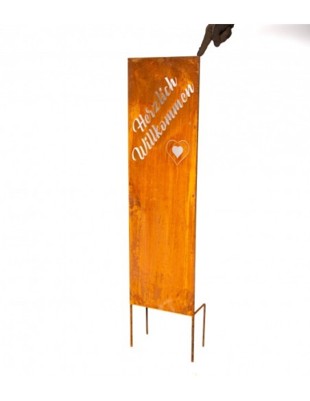 Start Sichtschutz Paravent zum stecken - Herzlich Willkommen - Höhe 120 cm 
Höhe 100 cm
Breite 30 cm
Gesamthöhe 120 cm
