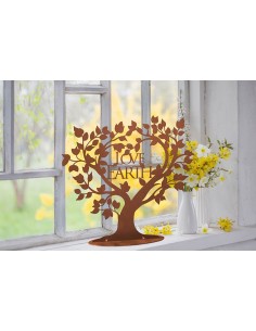 Dekobaum aus Metall mit Schriftzug - Love Earth - Höhe 42 cm 2