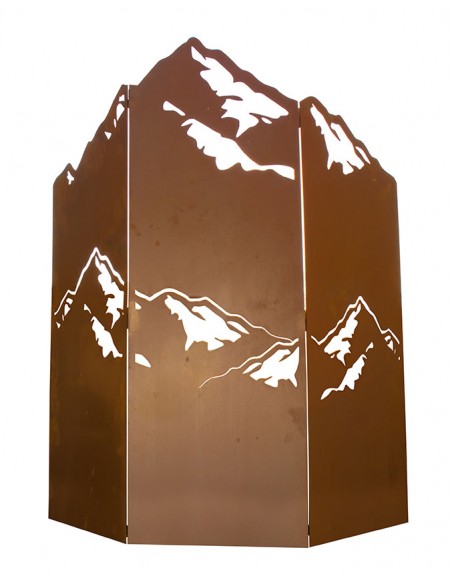 Rost Raumteiler - Sichtschutzwand mit Bergmotiv - Höhe 120 cm
