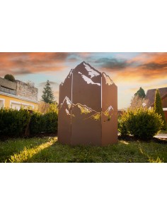Rost Raumteiler - Sichtschutzwand mit Bergmotiv - Höhe 120 cm 2