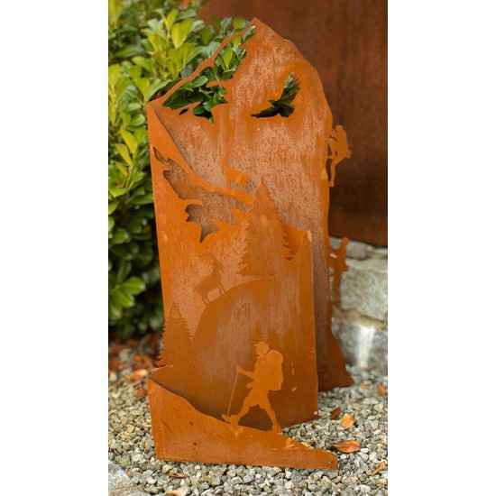 Edelrost Bergdiorama - zum klappen - Höhe 100 cm