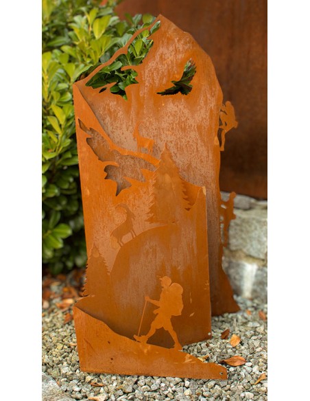 Edelrost Bergdiorama - zum klappen - Höhe 100 cm