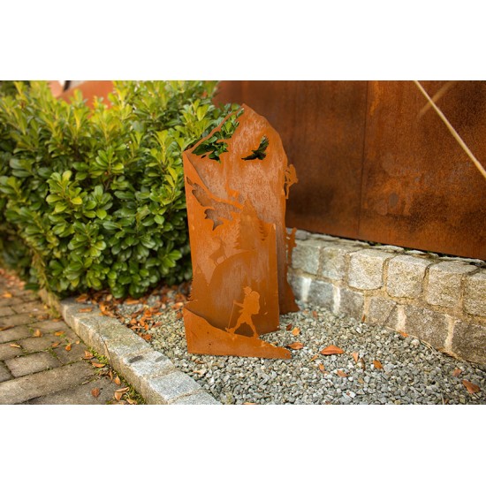 Edelrost Bergdiorama - zum klappen - Höhe 100 cm