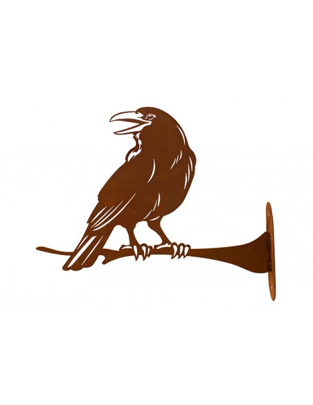 Rabe Edgar zum Anschrauben - Rostdeko - Breite 47 cm