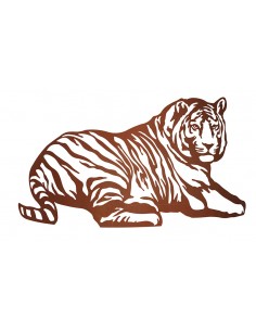 Gartenfigur Tiger - Lilly - Breite 99 cm - Metall mit Edelrost Patina