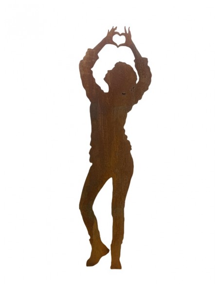 Lebensgroße Figur Frau - Dani - Hände bilden ein Herz - Herz Hand Frau Mädchen