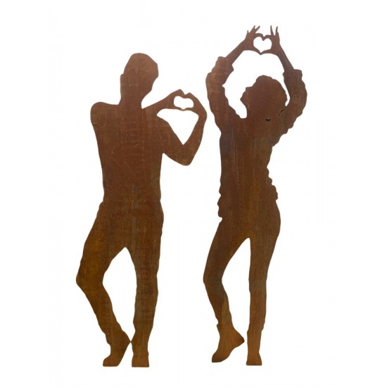 Menschen und Silhouetten Lebensgroße Figur - Tom - Hände bilden ein Herz - 184 cm hoch 
Lebensgroße Silhouette eines Mannes Tom