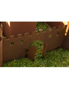 Metall Gartenburg zum Bepflanzen - Voderseite inkl. Tor - Breite 67 cm