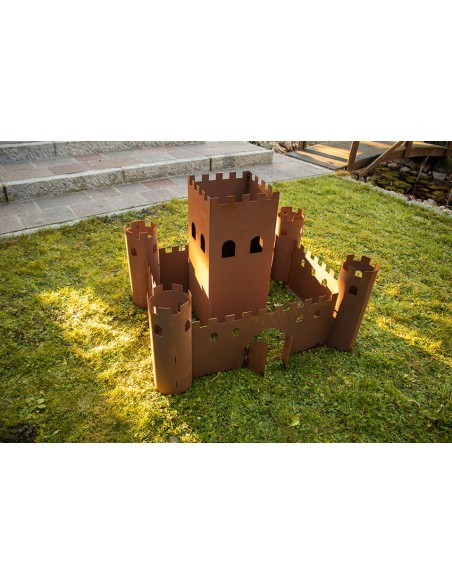 Metall Gartenburg zum Bepflanzen - Voderseite inkl. Tor - Breite 67 cm