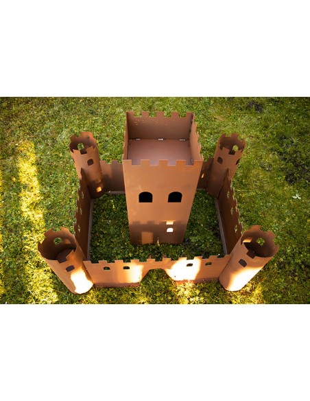 Metall Gartenburg zum Bepflanzen - Runder Seitenturm - Breite 46 cm