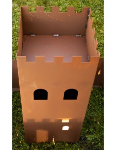 Metall Gartenburg zum Bepflanzen - Eckiger Mittelturm - Höhe 70 cm