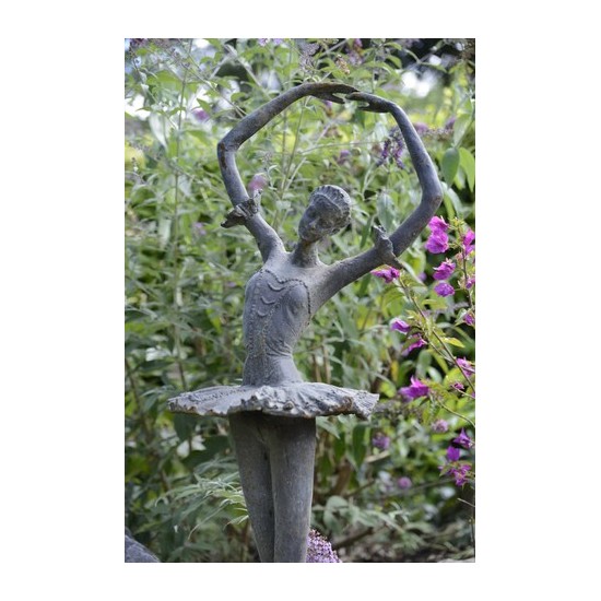 Gartendeko Rost Ballerina Gusseisen Skulptur für den Garten 2er Set