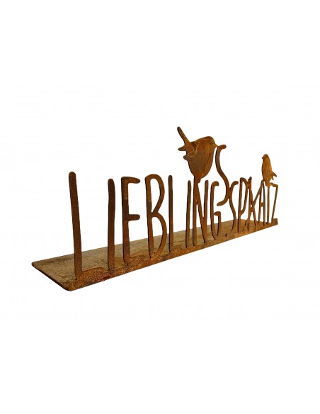 Schriftzüge Lieblingsspatz oder Lieblingsplatz - Schriftzug auf Platte - Breite 65 cm Lustige Analogie zum beliebten "Lieblingsp Schriftzüge Lieblingsspatz oder Lieblingsplatz - Schriftzug auf Platte - Breite 65 cm Lustige Analogie zum beliebten "Lieblingsp
