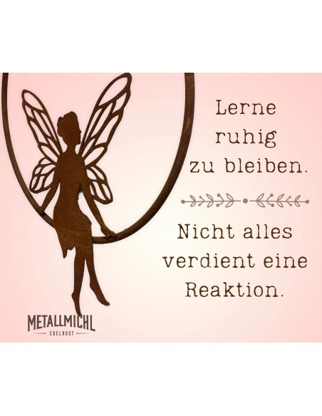 Feengarten märchenhafte Gartendeko Sitzende Deko Fee im Ring zum dekorieren - Ø 50 cm - groß Sitzende Deko Fee im Ring zum dekor