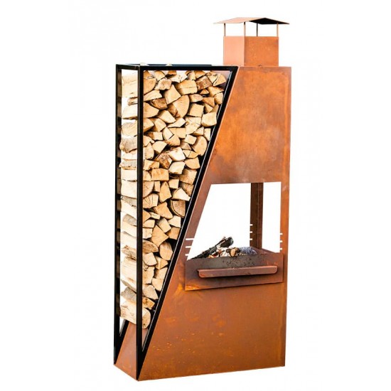 Grillstellen + große Gartengrills Kaminofen Barbecue 190 cm hoch - Terassen Kamin mit Grill Terassen Kamin mit Grill "Barbecue"
