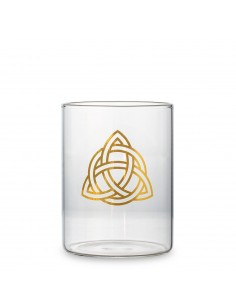 Start Windlicht Keltischer Knoten aus Glas - Höhe 11 cm 