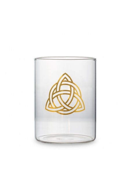 Start Windlicht Keltischer Knoten aus Glas - Höhe 11 cm 