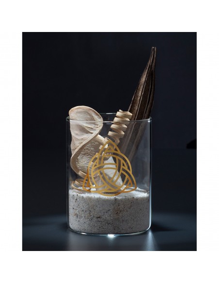 Start Windlicht Keltischer Knoten aus Glas - Höhe 11 cm 