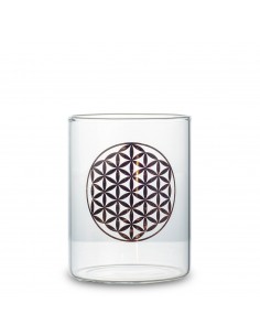 Start Windlicht Blume des Lebens aus Glas - Höhe 11 cm