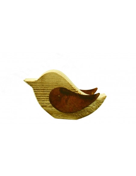 Vogel Deko Vogel -Matz- aus Holz mit Rostigen Flügeln Höhe 14cm,
Breite 23cm
unbehandeltes Fichtenholz
