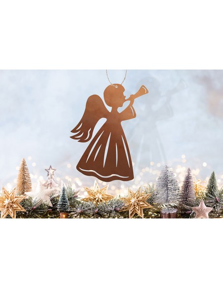 Weihnachtsbaumschmuck Engel mit Horn