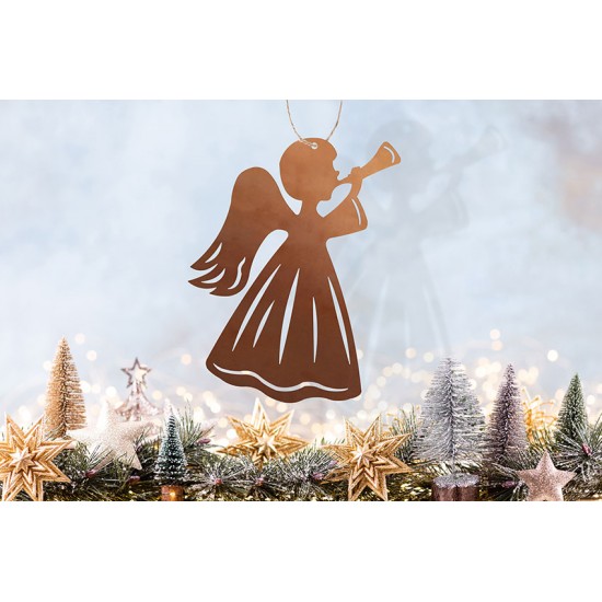 Weihnachtsbaumschmuck Engel mit Horn