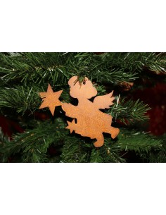 Christbaumschmuck Engel mit Stern Nr. 2, klein, 8 cm hoch 2