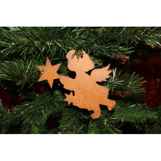 Christbaumschmuck Engel mit Stern 2, groß, 18 cm hoch