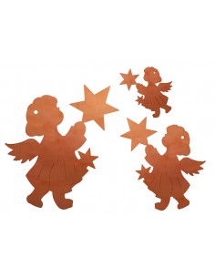 Christbaumschmuck Engel mit Stern 2, - 3er Set