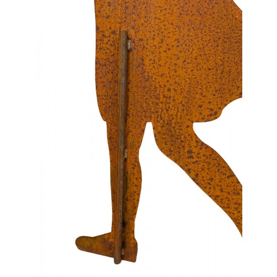 Menschen und Silhouetten Kinderfigur Mädchen - Greta - mit Schmetterling - Rückseitig mit Rohr - 110 cm hoch hübsche Gartenfigur