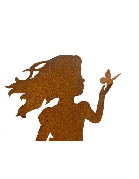 Menschen und Silhouetten Kinderfigur Mädchen - Greta - mit Schmetterling - Rückseitig mit Rohr - 110 cm hoch hübsche Gartenfigur Menschen und Silhouetten Kinderfigur Mädchen - Greta - mit Schmetterling - Rückseitig mit Rohr - 110 cm hoch hübsche Gartenfigur