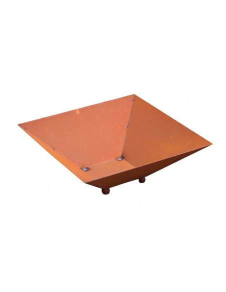 Metall Pflanzschale viereckig hoch 44 x 44 cm mit 4 Standkugeln