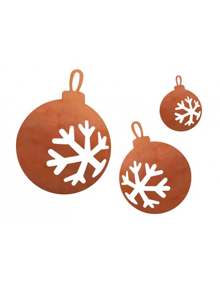 Christbaumschmuck Kugel mit Flocke, groß, Ø 18 cm