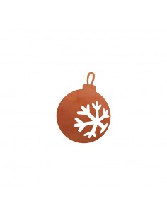 Christbaumschmuck Kugel mit Flocke, klein - Ø 8 cm