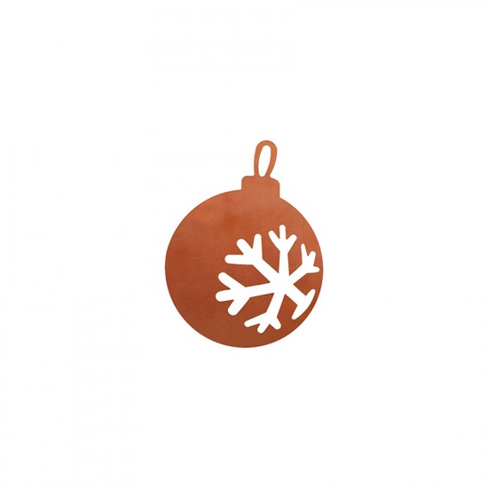 Christbaumschmuck Kugel mit Flocke, klein - Ø 8 cm