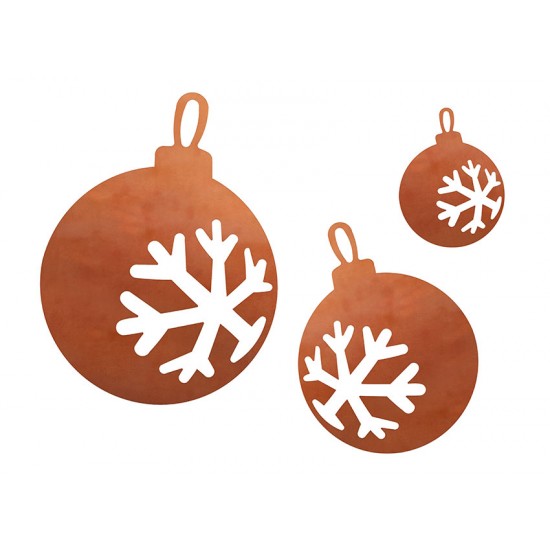 Christbaumschmuck Kugel mit Flocke - 3er SET