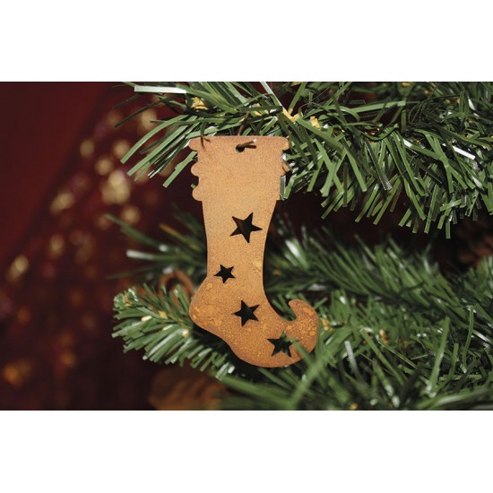Metall Christbaumschmuck Socke - groß - Höhe 18 cm