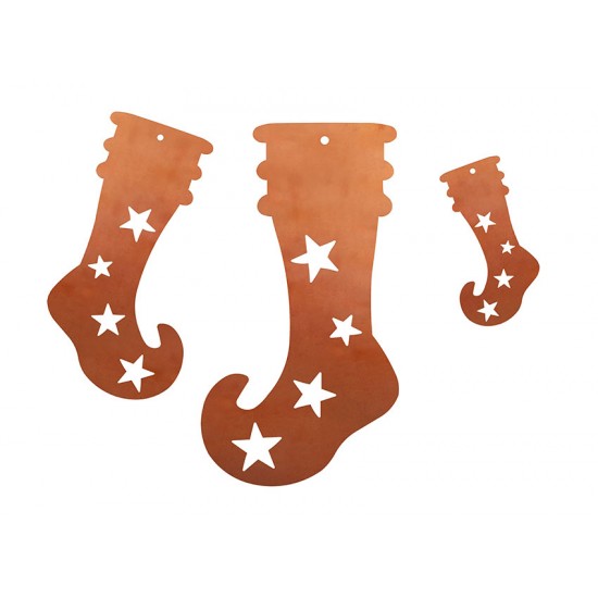 Metall Christbaumschmuck Socke - 3er Set