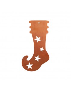 Metall Christbaumschmuck Socke - mittel - Höhe 13,5 cm