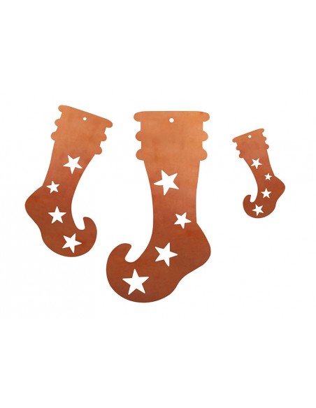 Metall Christbaumschmuck Socke - 3er Set Metall Christbaumschmuck Socke - 3er Set
